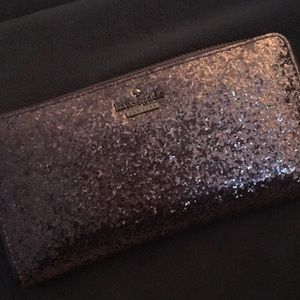 Kate spade rose gold glitter wallet